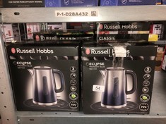 QUANTITY OF ITEMS TO INCLUDE RUSSELL HOBBS ECLIPSE STAINLESS STEEL & MIDNIGHT BLUE OMBRE 1.7L ELECTRIC CORDLESS KETTLE (QUIET & FAST BOIL 3KW, REMOVABLE WASHABLE ANTI-SCALE FILTER, EASY PUSH BUTTON L