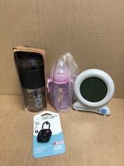 QUANTITY OF ITEMS TO INCLUDE BODUM 11100-01BUS, BLACK, TEA AND COFFEE PRESS, PLASTIC INSULATED TRAVEL MUG, 15 OUNCE: LOCATION - I RACK