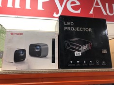 ETOE 1080P PORTABLE PROJECTOR + LED PROJECTOR: LOCATION - J RACK