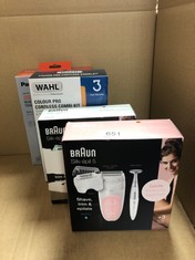 QUANTITY OF ITEMS TO INCLUDE BRAUN SILK-ÉPIL 5 EPILATOR FOR WOMEN FOR HAIR REMOVAL, 3 IN 1, INCLUDES SHAVER & TRIMMER HEAD, CORDLESS, GENTLE HAIR REMOVAL SETTING, WET & DRY, 100% WATERPROOF, 2 PIN BA