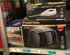 QUANTITY OF ITEMS TO INCLUDE RUSSELL HOBBS TEXTURES BLACK 4 SLICE TOASTER : LOCATION - B RACK