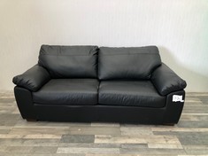 JOHN LEWIS BLACK FAUX LEATHER SOFA RRP £2399:: LOCATION - FRONT FLOOR(COLLECTION OR OPTIONAL DELIVERY AVAILABLE)