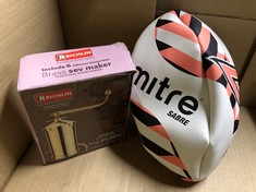 QUANTITY OF ITEMS TO INCLUDE MITRE RUGBY BALL | EXTRA STRONG LINING | FULL WEIGHT | HUGELY POPULAR, WHITE/BLACK/ORANGE, 5: LOCATION - B