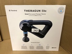 THERAGUN ELITE - HANDHELD ELECTRIC MASSAGE GUN - BLUETOOTH ENABLED PERCUSSION THERAPY DEVICE FOR ATHLETES - POWERFUL DEEP TISSUE MUSCLE MASSAGER WITH QUIET FORCE TECHNOLOGY - 4TH GENERATION - BLACK.: