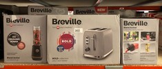 QUANTITY OF ITEMS TO INCLUDE BREVILLE BOLD ICE GREY 2-SLICE TOASTER WITH HIGH-LIFT & WIDE SLOTS | GREY & SILVER CHROME [VTR002]: LOCATION - B