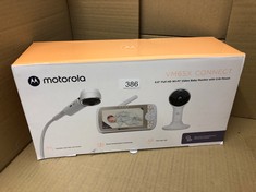 MOTOROLA NURSERY VM65X CONNECT - HALO VIDEO BABY MONITOR WITH CRIB HOLDER - 5 INCH PARENT UNIT AND WIFI APP - FLEXIBLE MAGNETIC CAMERA MOUNT, WHITE.: LOCATION - B