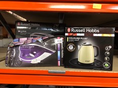 QUANTITY OF ITEMS TO INCLUDE RUSSELL HOBBS BRUSHED STAINLESS STEEL ELECTRIC 1.7L CORDLESS KETTLE (QUIET & FAST BOIL 3KW, REMOVABLE WASHABLE ANTI-SCALE FILTER, PUSH BUTTON LID, PERFECT POUR SPOUT) 204
