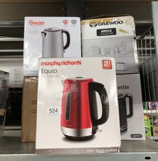 QUANTITY OF ITEMS TO INCLUDE MORPHY RICHARDS EQUIP RED JUG KETTLE - 1.7L - RAPID BOIL - LIMESCALE FILTER - 102785: LOCATION - C