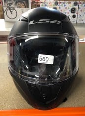 LS2 MOTORBIKE HELMET BLACK SIZE SMALL: LOCATION - D