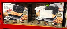 QUANTITY OF ITEMS TO INCLUDE SALTER EK2143 3-IN-1 SNACK MAKER - SANDWICH TOASTER, WAFFLE MAKER, PANINI PRESS GRILL, INCLUDES REMOVABLE EXTRA LARGE DEEP FILL HOT PLATES, NON-STICK, 900W, AUTO TEMPERAT
