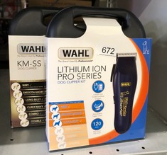 X2 WAHL DOG CLIPPERS TO INCLUDE WAHL DOG CLIPPERS, PRO SERIES LITHIUM DOG GROOMING KIT, FOR WIRY, SMOOTH, LONG, SILKY AND SHORT COATS, LOW NOISE CORDLESS PET CLIPPERS, PETS AT HOME, ERGONOMIC AND LIG