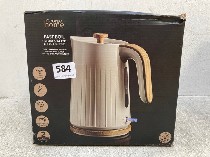 John Pye Auctions HOME FAST BOIL CREAM AND WOOD EFFECT KETTLE