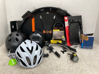 QTY OF ASSORTED ITEMS TO INCLUDE BIKE BELL AND NEGATIVE BATTERY TERMINAL CONNECTOR: LOCATION - E 3