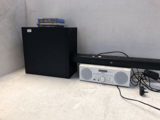 QUANTITY OF ITEMS TO INCLUDE JBL SOUNDBAR AND SONY SUBWOOFER