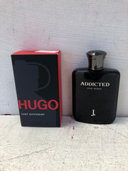 1X HUGO JUST DIFFERENT AFTERSHAVE 1X J ADDICTED POR HOMME RRP-£100