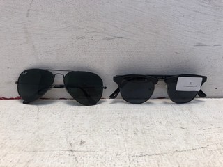 2X SUNGLASSES TO INCLUDE RAYBAN IN BLACK