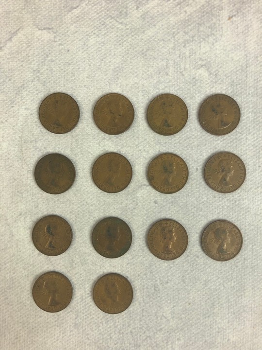 Fourteen Half Penny Coins, years ranging between 1960 - 1967 (VAT Only Payable on Buyers Premium)