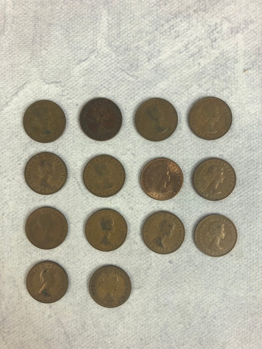 Fourteen Half Penny Coins, years ranging between 1960 - 1967 (VAT Only Payable on Buyers Premium)