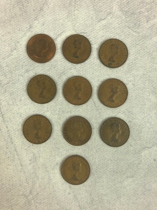 Ten Half Penny Coins, years ranging between 1963 - 1967 (VAT Only Payable on Buyers Premium)