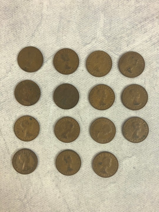Fifteen Half Penny Coins, years ranging between 1964 - 1966 (VAT Only Payable on Buyers Premium)
