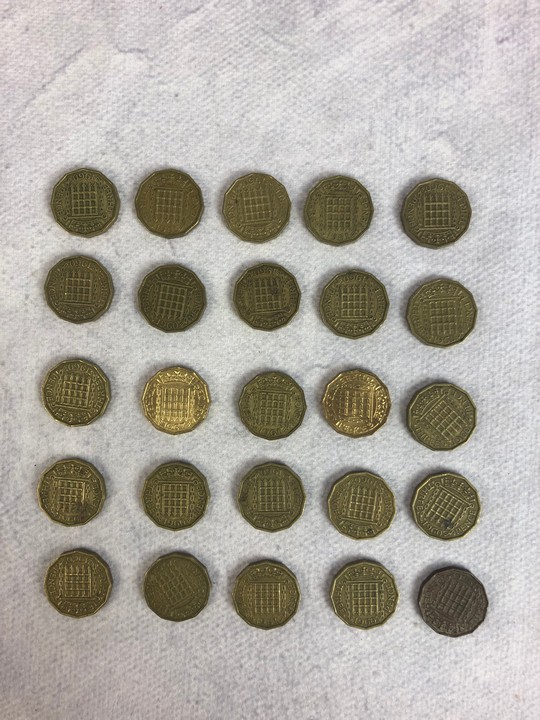 Twenty Five Threepenny Bit Coins, years ranging between 1960 - 1967 (VAT Only Payable on Buyers Premium)