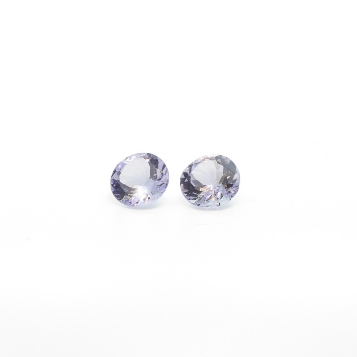 1.57ct Tanzanite Faceted Round-cut Pair of Gemstones, 6mm.  Auction Guide: £150-£200