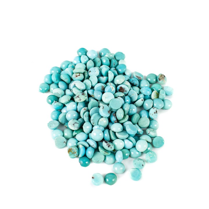 70.4ct Turquoise Cabochon Round-cut Parcel of Gemstones, 4.5mm