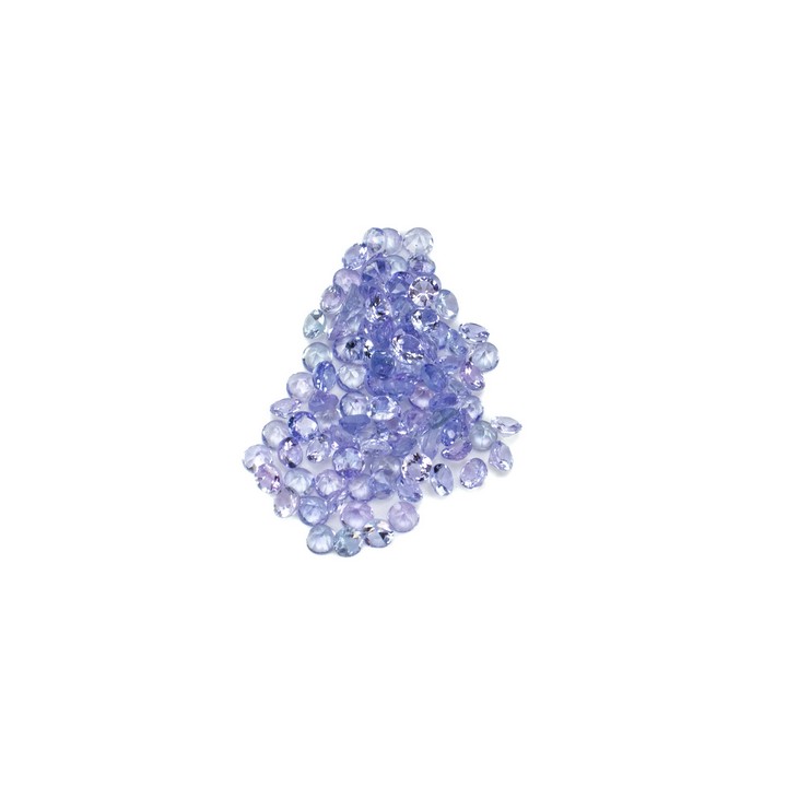 6.00ct Tanzanite Faceted Round-cut Parcel of Gemstones, 2.5mm