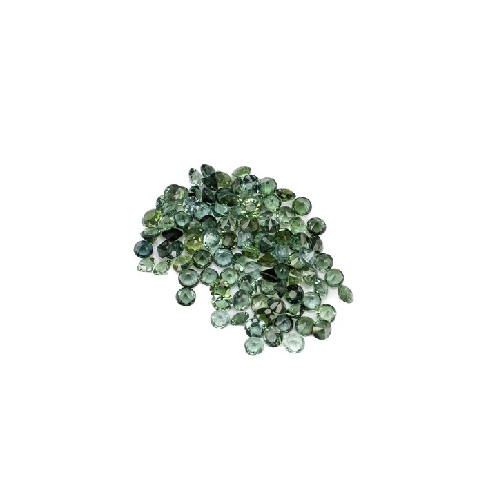 6.48ct Green Tourmaline Faceted Round-cut Parcel of Gemstones, 2.5mm