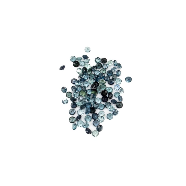 8.15ct Blue Tourmaline Faceted Round-cut Parcel of Gemstones, 2.75mm
