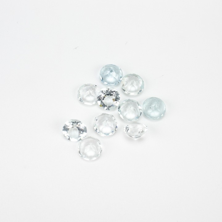 17.69ct Aquamarine Faceted Round-cut Parcel of Gemstones, 8mm