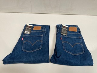 2 X PAIRS OF LEVIS 724 HIGH RISE SLIM STRAIGHT JEANS SIZE 29X32 RRP £110 EACH