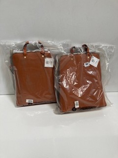 2 X JOHN LEWIS ZIPPED BACKPACK IN TAN RRP £99 EACH