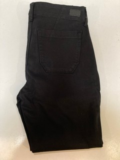 PAIGE MAYSLIE STRAIGHT LEG ANKLE TROUSERS IN BLACK OVERDYE SIZE 29