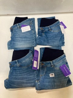 4 X PAIRS OF SERAPHINE BOYFRIEND JEANS BLUE SIZE 8