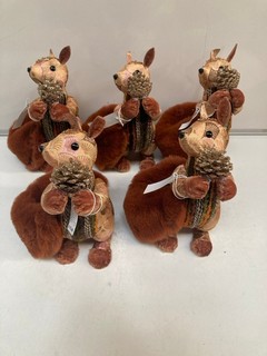 A BOX OF ASSORTED CHRISTMAS DECORATION INCLUDE JOHN LEWIS RED SQUIRRELS