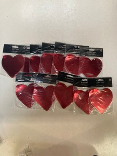 3 X BOXES OF JOHN LEWIS PACK OF 5 RED EMBOSSED HEART TAGS CONTENTS 300 ( 25 INNER X 12 PACKS )