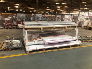 3x PALLETS OF VARIOUS MACHINE PARTS - PLEASE NOTE - THIS LOT CONTAINS VERY LARGE AND HEAVY ITEMS, NO DELIVERY AVAILABLE FOR THIS LOT, ADEQUATE MANPOWER AND TRANSPORTATION WILL BE REQUIRED (PALLET FY4