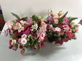 2 X ARTIFICIAL FLOWER BASKETS