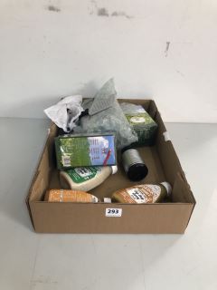 BOX OF ASSORTED ITEMS INC. MOKHTAR TEA LONDON PREMIUM QUALITY GREEN TEA (BB: JUNE 2026)