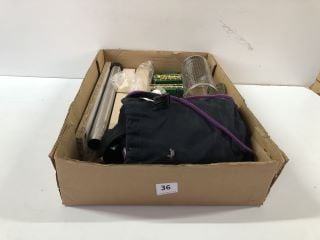 BOX OF ASSORTED ITEMS INC. HOLD ALL BAG