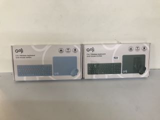 2 X GOJI 3-IN-1 WIRELESS KEYBOARD AND MOUSE COMBO