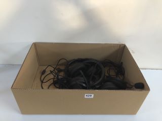 BOX OF ASSORTED GAMING HEADSETS