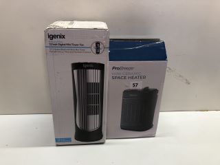 2 X ASSORTED ITEMS INC. PRO BREEZE SPACE HEATER