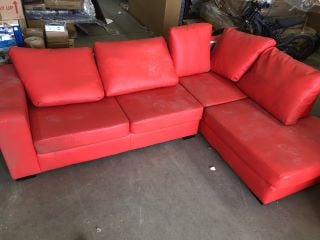 L SHAPE RED SOFA