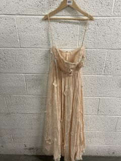 WOMEN'S DESIGNER DRESS IN PEACH - SIZE XS - RRP $350