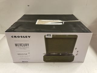 CROSLEY MERCURY 3-SPEED PORTABLE TURNTABLE WITH WIRELESS PLAY - MODEL CR6255A-FG4 - RRP £140