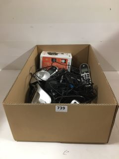 BOX OF ASSORTED ITEMS TO INCLUDE BT HANDSETS