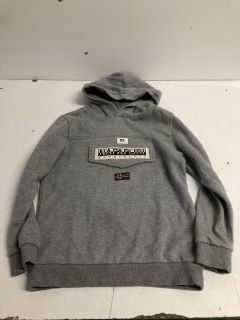 NAPAPIJRI GEOGRAPHICAL HOODIE IN GREY - SIZE 12