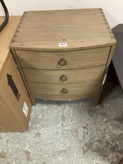 WOODEN SIDE CABINET WITH THREE DRAWERS